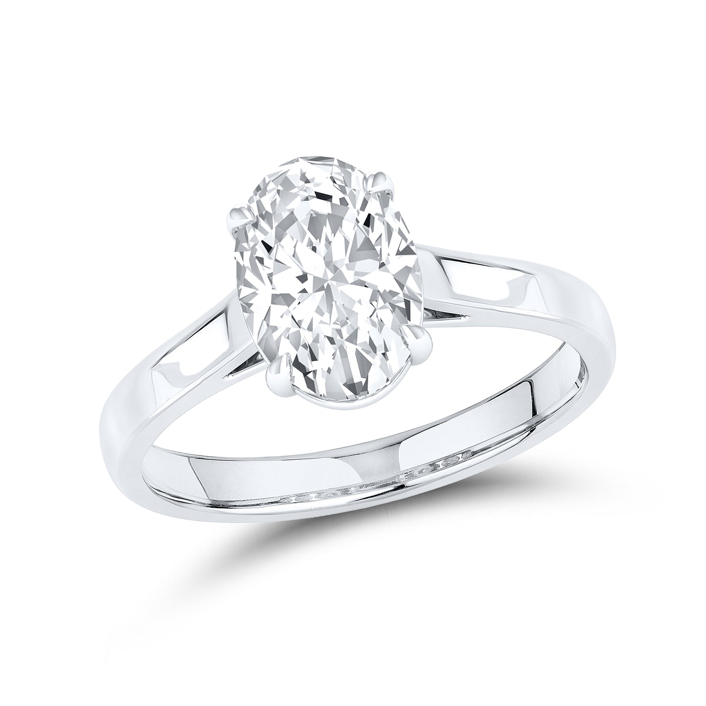 14kt White Gold 2 CTW Oval Lab Diamond Ring