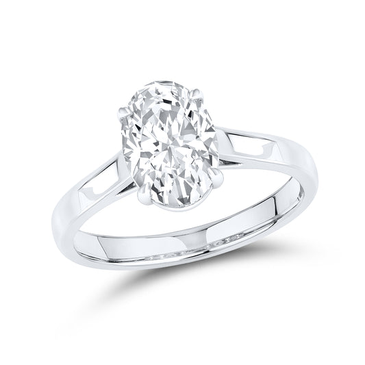 14kt White Gold 2 CTW Oval Lab Diamond Ring