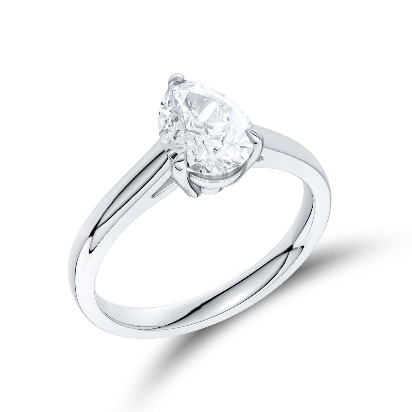 14kt White Gold 1.06 CTW Teardrop Lab Diamond Ring