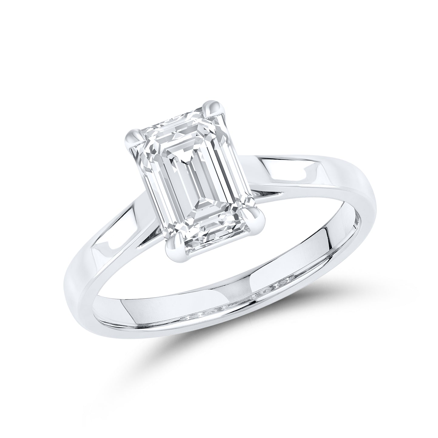 14kt White Gold 2.01 CTW Emerald Cut Lab Diamond Ring