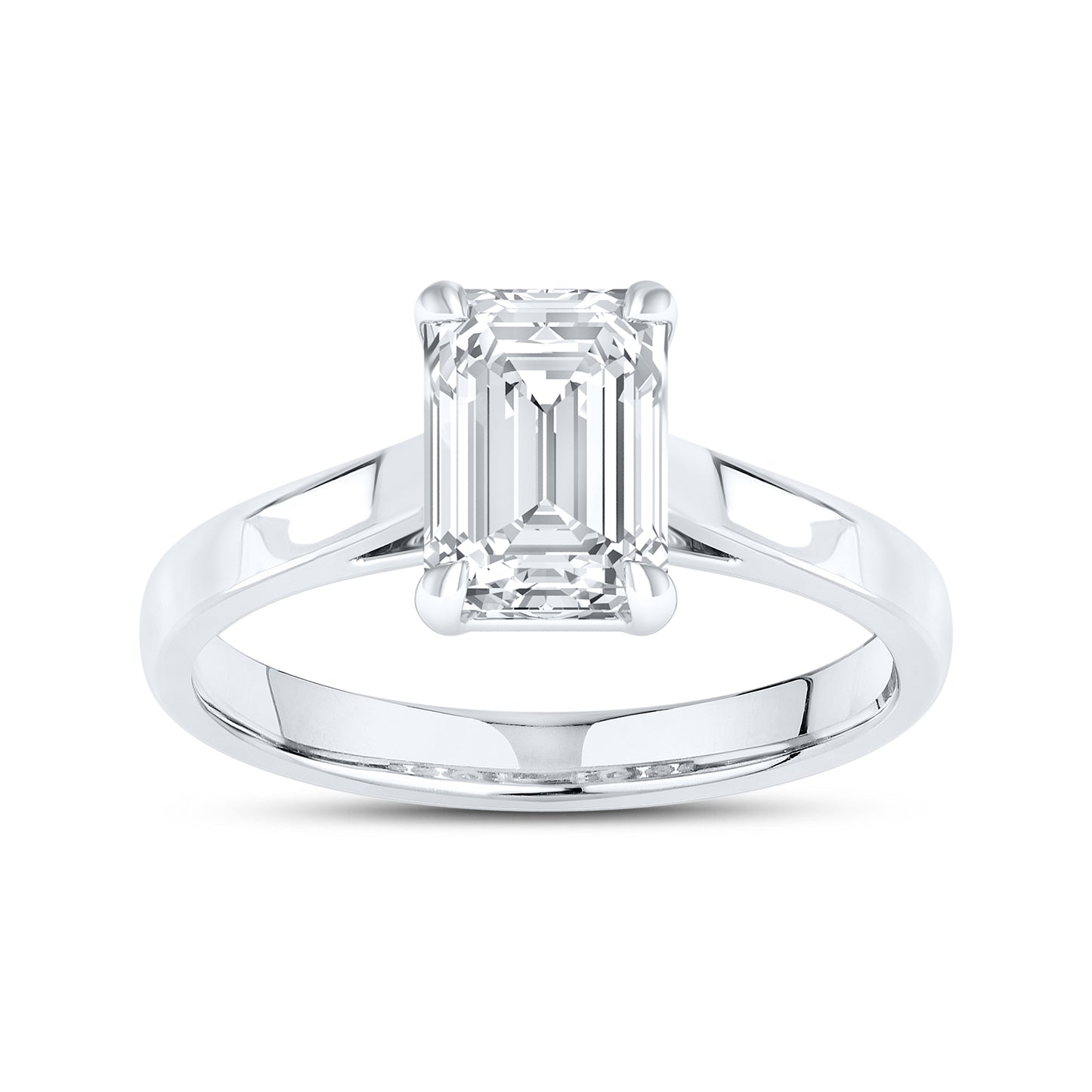 14kt White Gold 2.01 CTW Emerald Cut Lab Diamond Ring