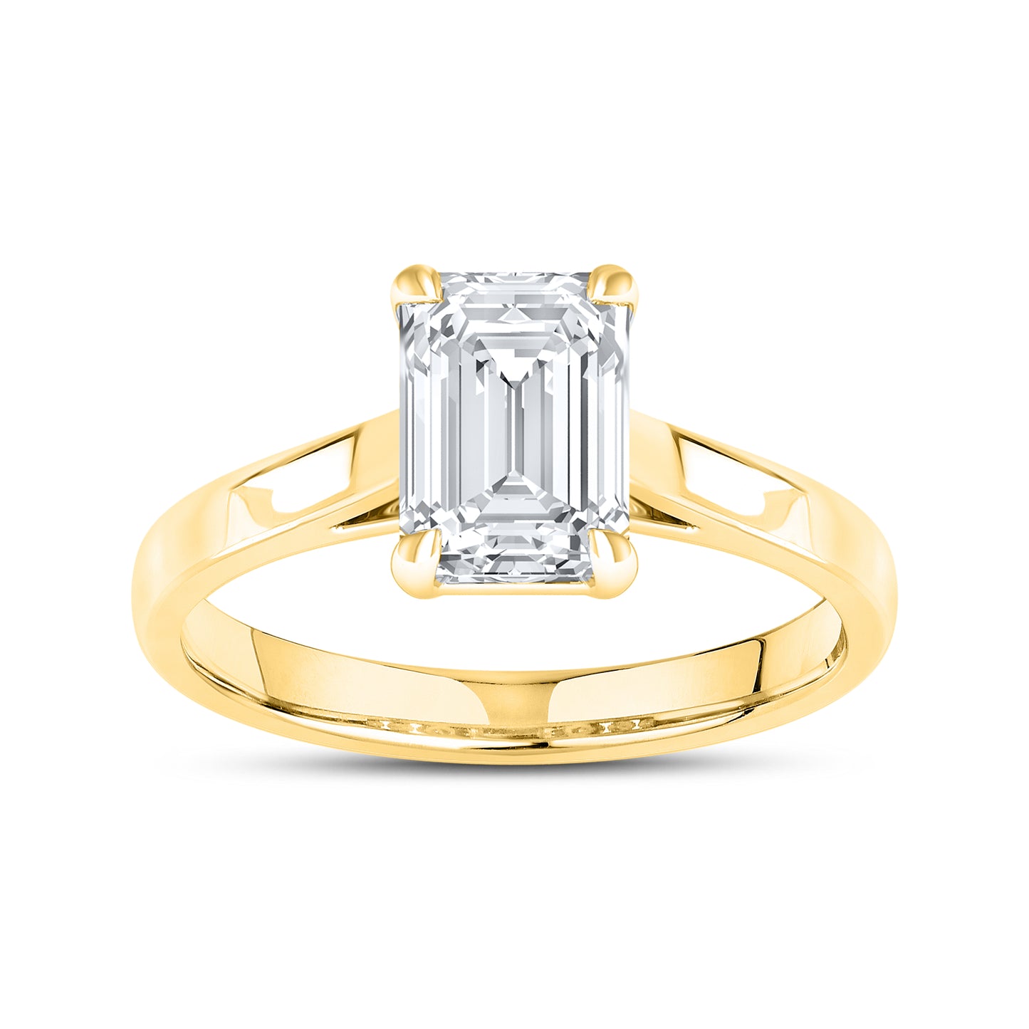 14kt Yellow Gold 2 CTW Emerald Cut Lab Diamond Ring