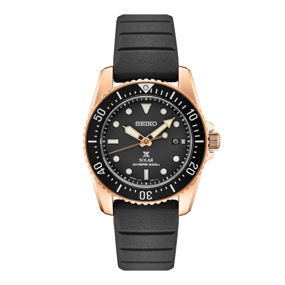 Seiko Men's Prospex Rose Gold Solar Diver Watch sne586p1