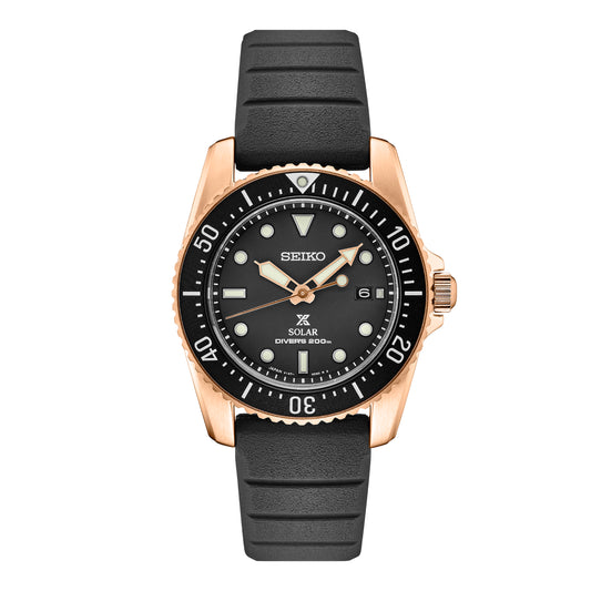Seiko Men's Prospex Rose Gold Solar Diver Watch sne586p1