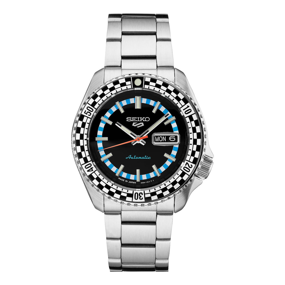 Men's Seiko 5 Sports Automatic Checker Flag Special Edition Watch SRPK67