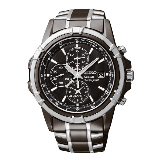 Seiko Solar Chronograph Black Dial Men's Watch SSC143