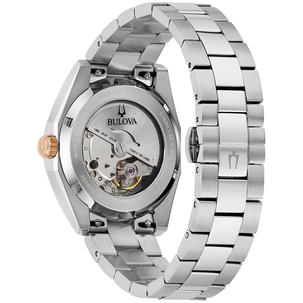 Bulova Surveyor Automatic Burgundy Dial Stainless Steel Watch 39mm - 98B422