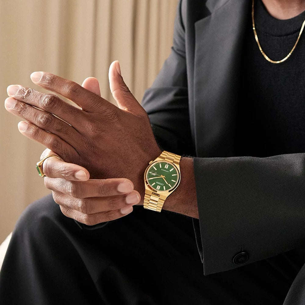 Citizen Tsuyosa Automatic Green Dial Yellow Gold-Tone Watch 40mm - NJ0152-51X