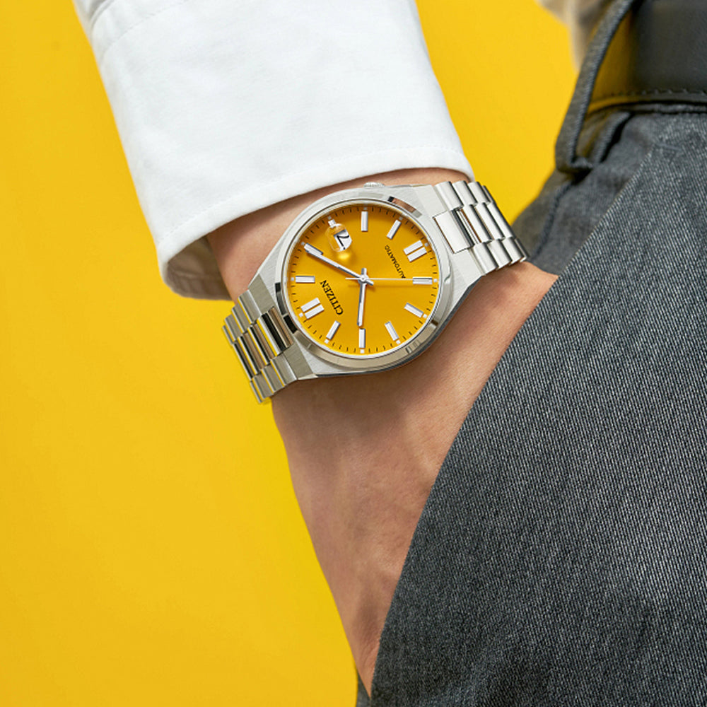 Citizen Tsuyosa Yellow Dial and Stainless Steel Bracelet Watch 40mm NJ0150-56Z