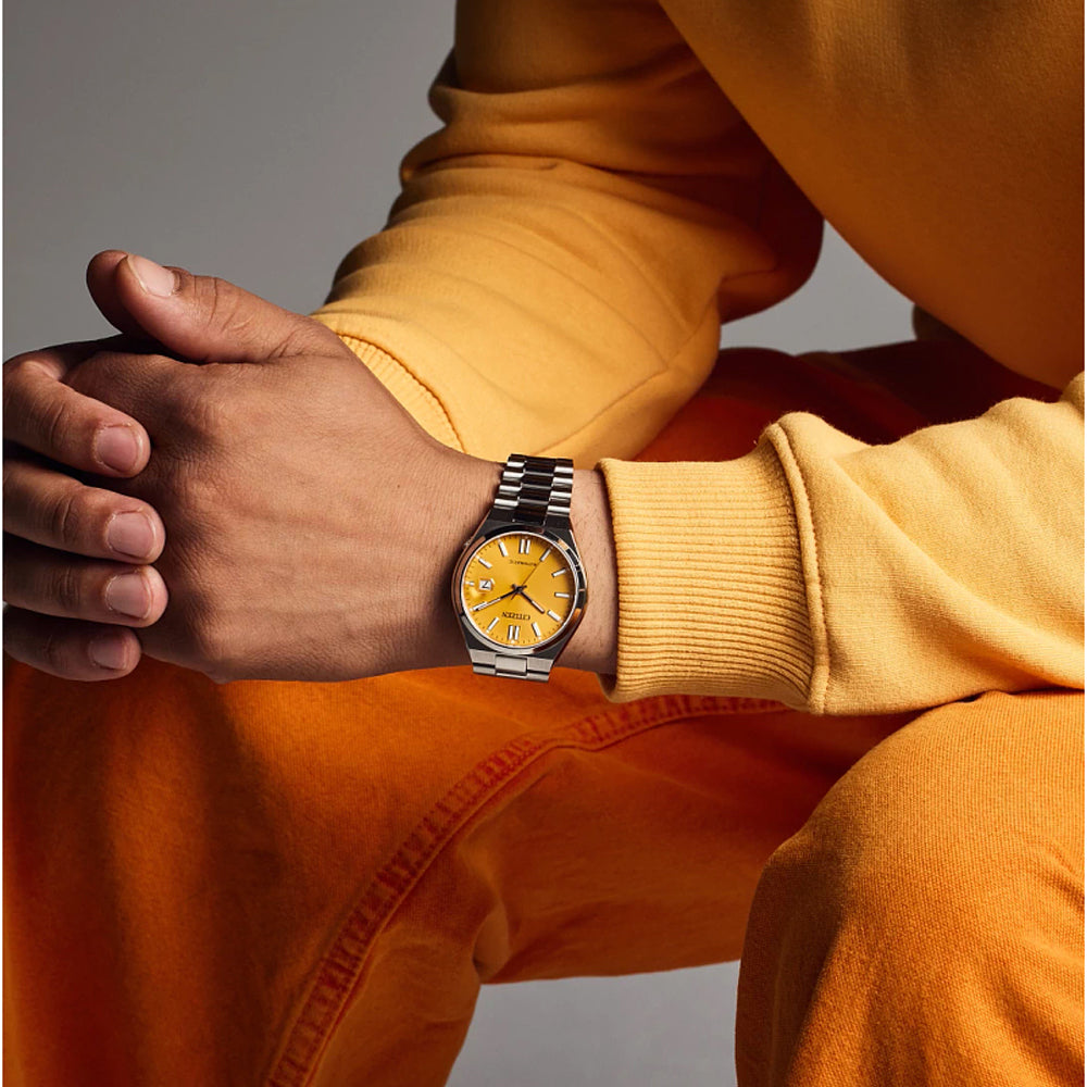 Citizen Tsuyosa Yellow Dial and Stainless Steel Bracelet Watch 40mm NJ0150-56Z