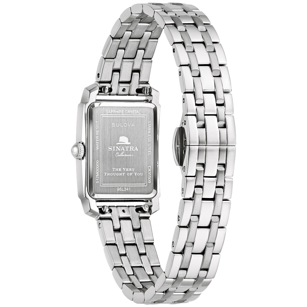 Bulova Frank Sinatra 'The Very Thought of You' Collection Rectangular Black Dial Watch Gift Set (Model: 96X166)