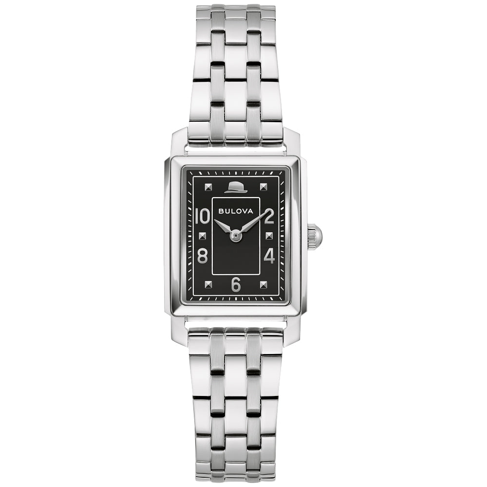 Bulova Frank Sinatra 'The Very Thought of You' Collection Rectangular Black Dial Watch Gift Set (Model: 96X166)