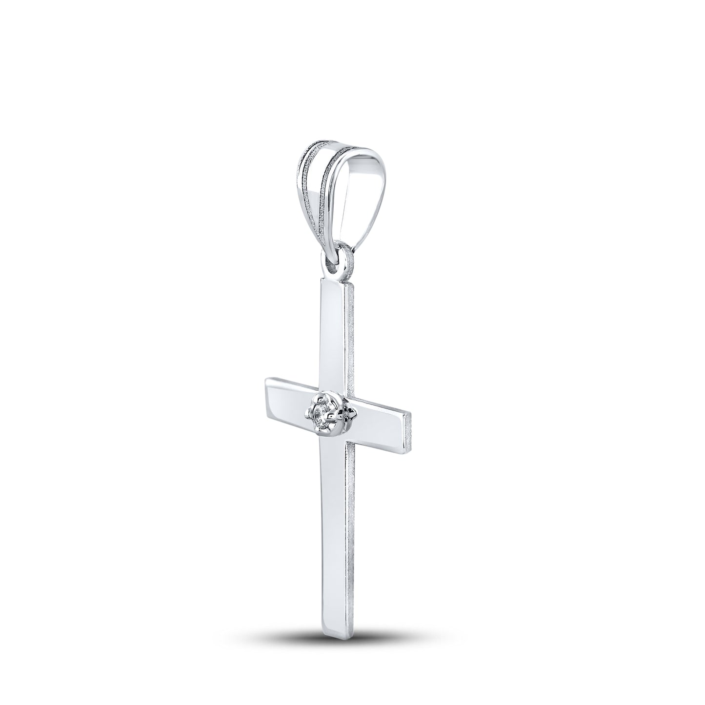 14kt White Gold 0.01 CTW Diamond Pendant With 10kt Chain