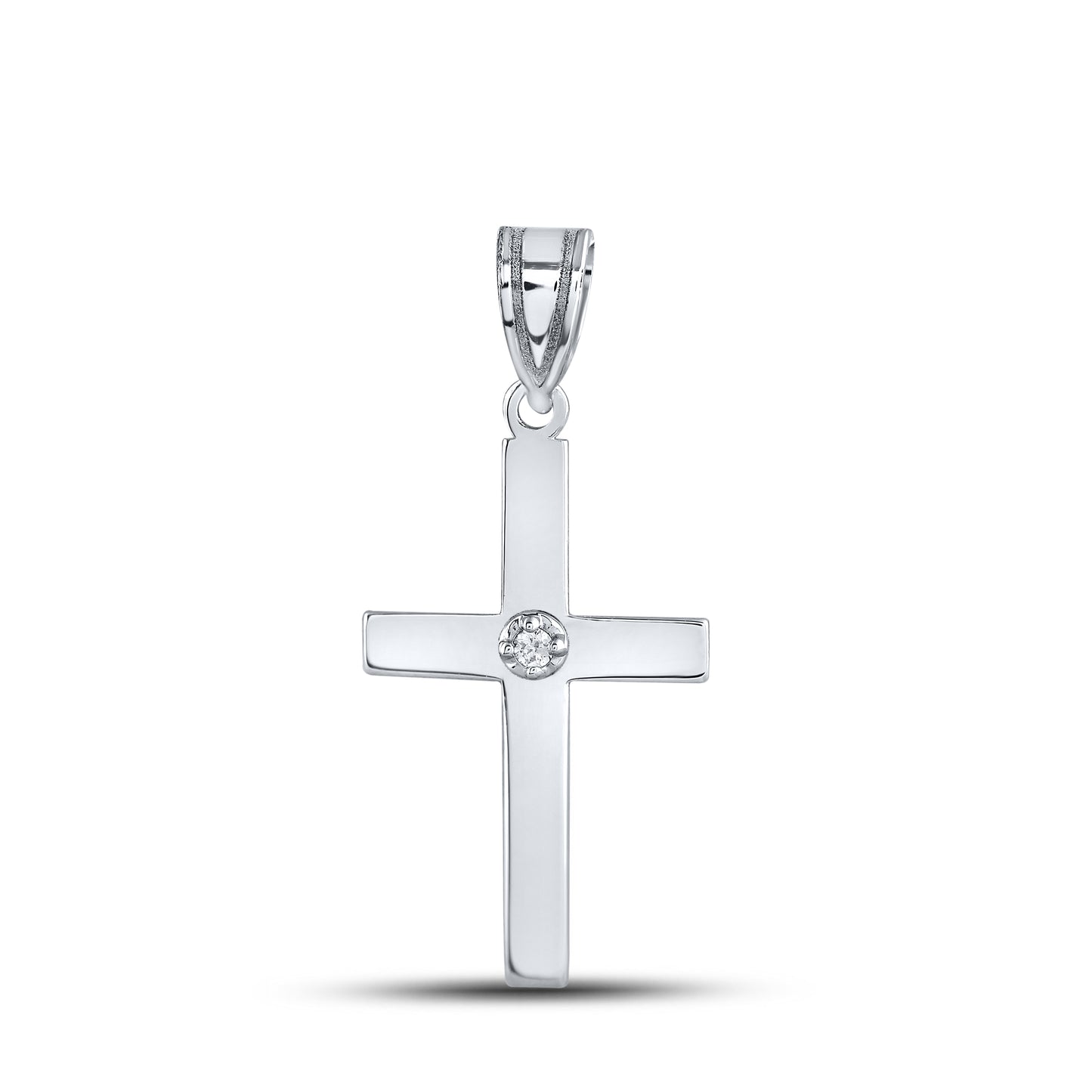 14kt White Gold 0.01 CTW Diamond Pendant With 10kt Chain