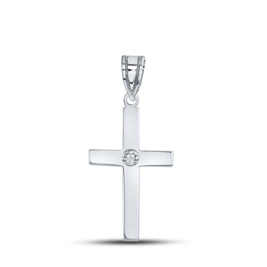 14kt White Gold 0.01 CTW Diamond Pendant With 10kt Chain