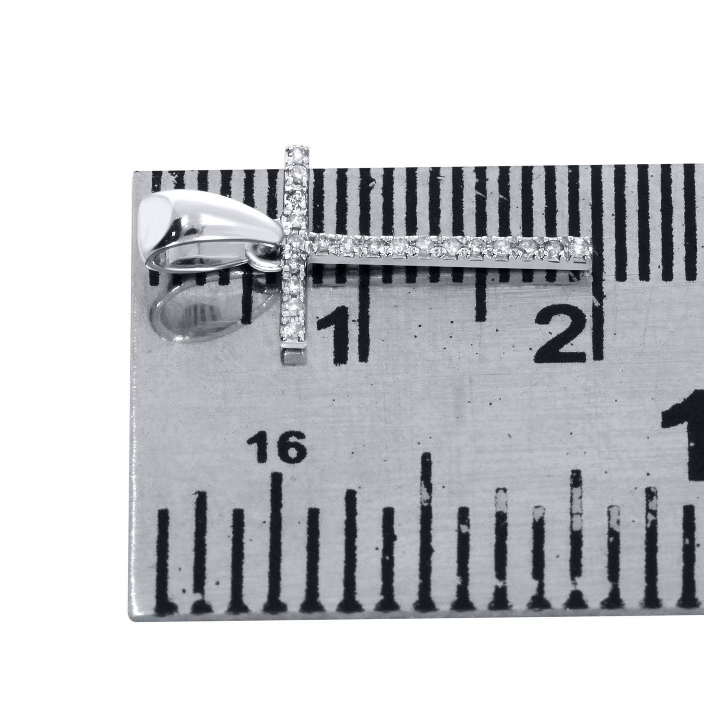 10kt White Gold 0.06 ctw Diamond Initial T Charm