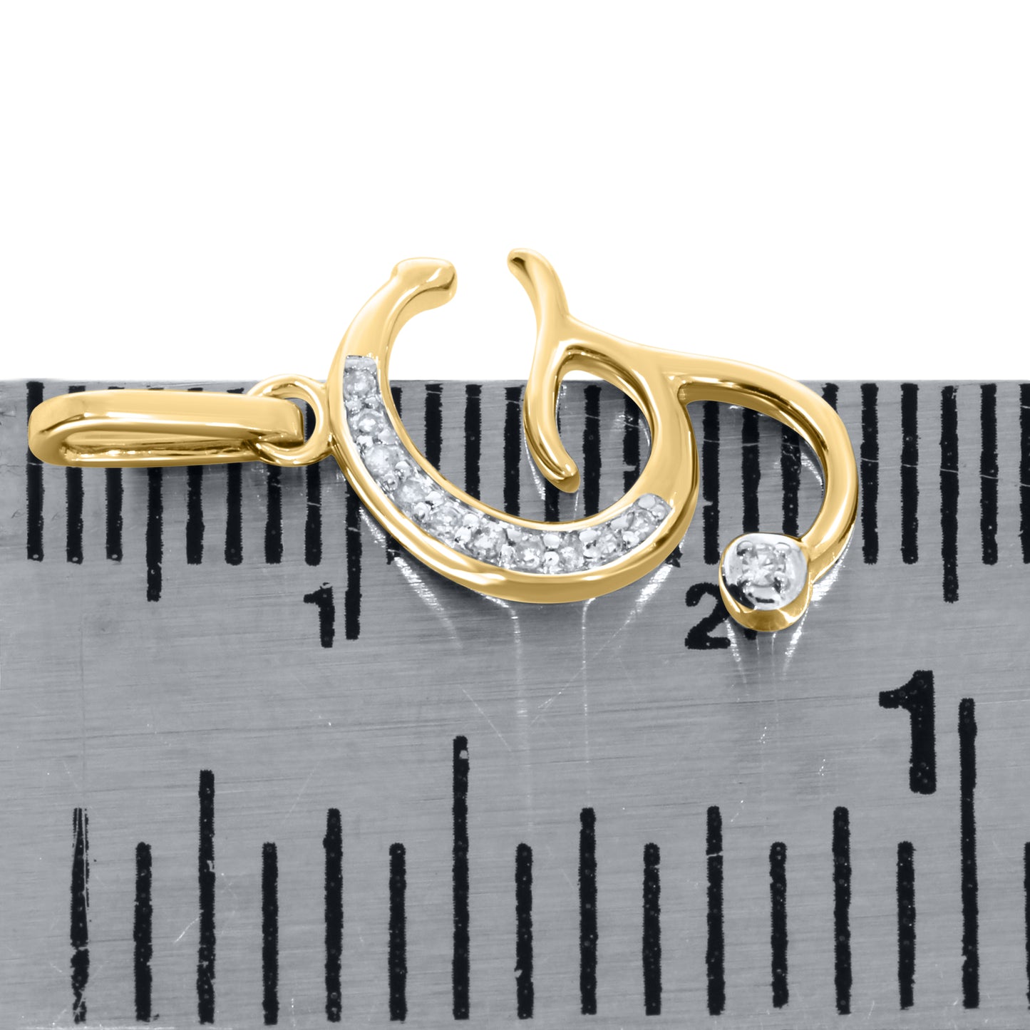 10kt Yellow Gold 0.04 CTW Diamond Initial G charm