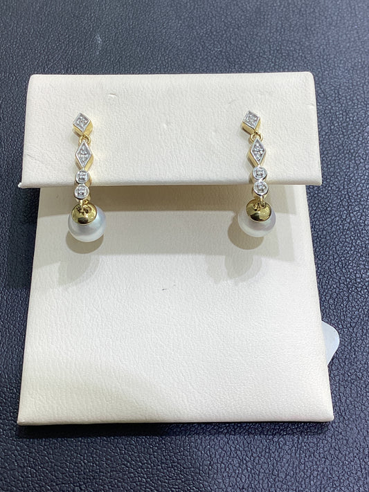 14kt Yellow Gold 0.01 CTW Natural Diamond Earring