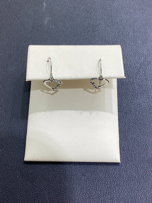 14kt White Gold 0.01 CTW Natural Diamond Hoops