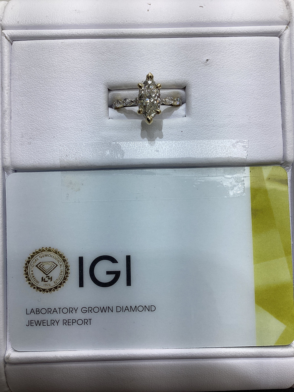 14kt Yellow Gold 1.51 CTW Marquise Lab Diamond Ring