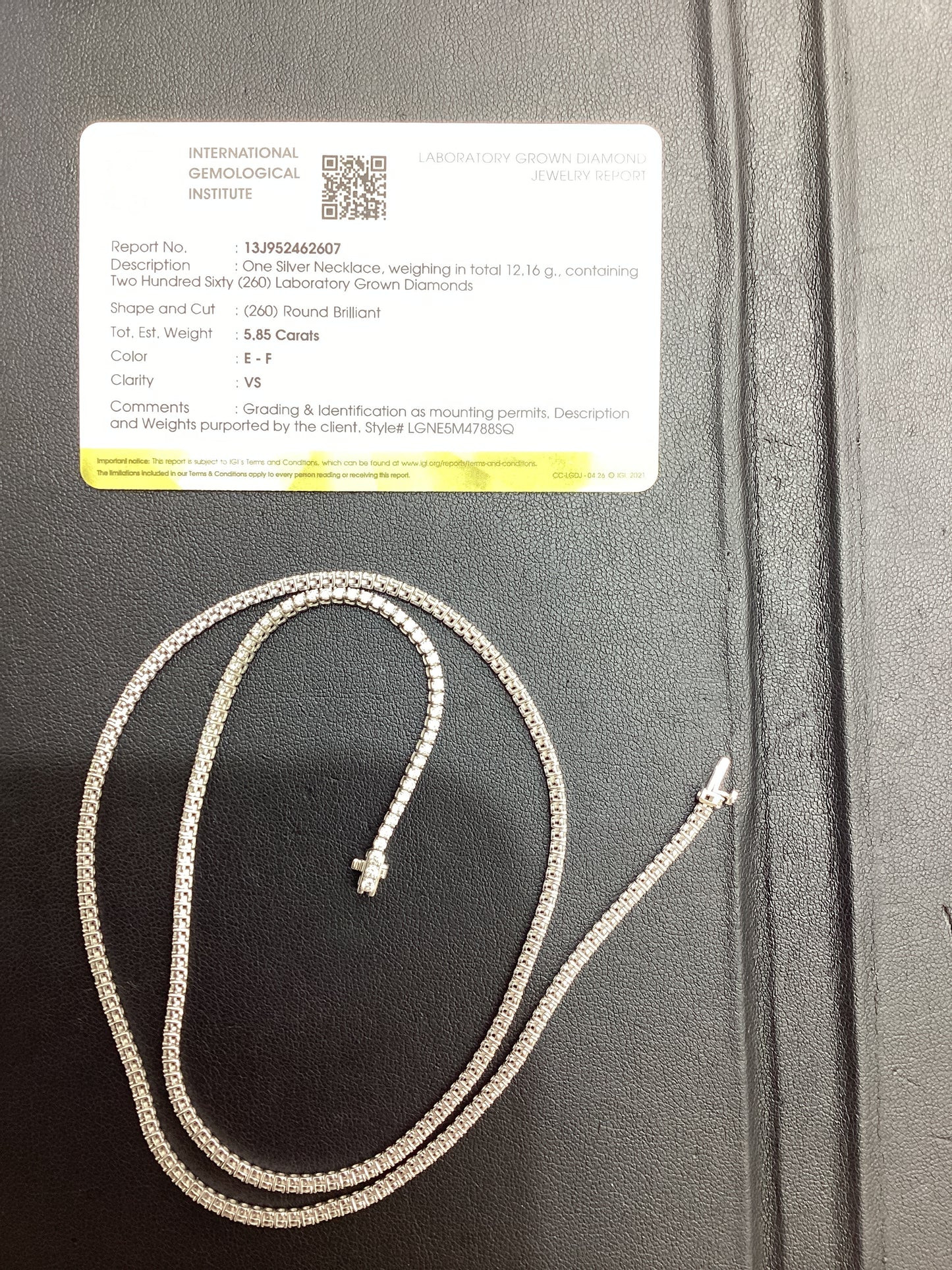 925 5.85 CTW 12.1 g Lab Diamond Necklace