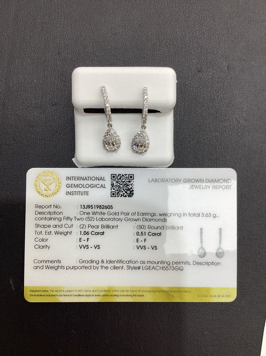 14kt White Gold 1.57 CTW Lab Diamond Earrings
