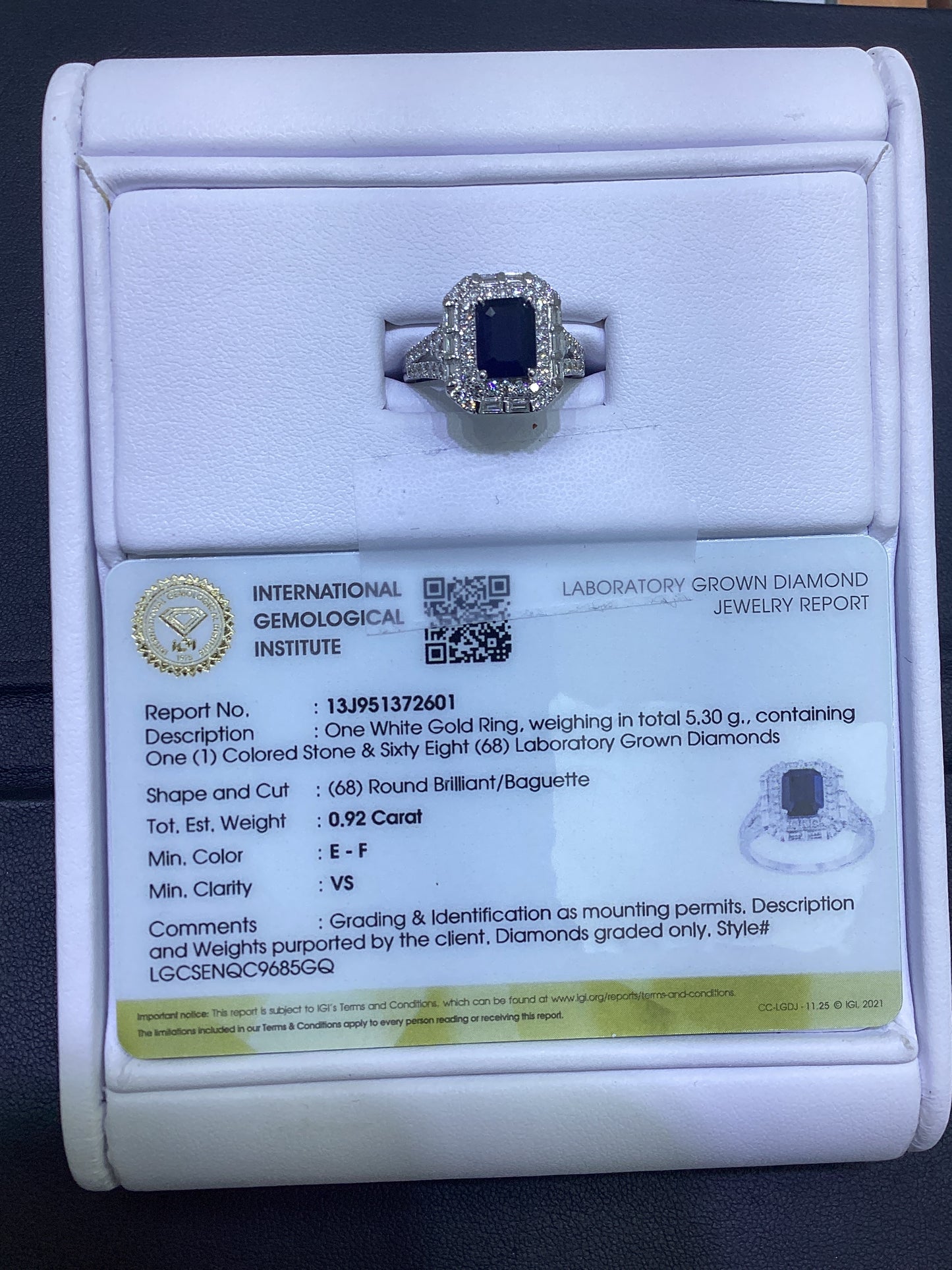 14kt White Gold 0.92 CTW Lab Diamond Ring