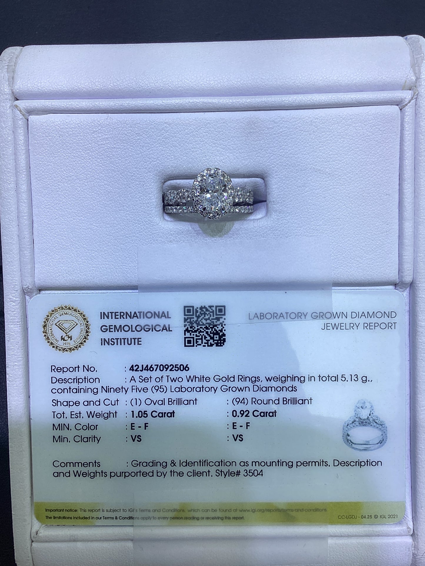 14kt White Gold 2 CTW Oval Lab Diamond Ring