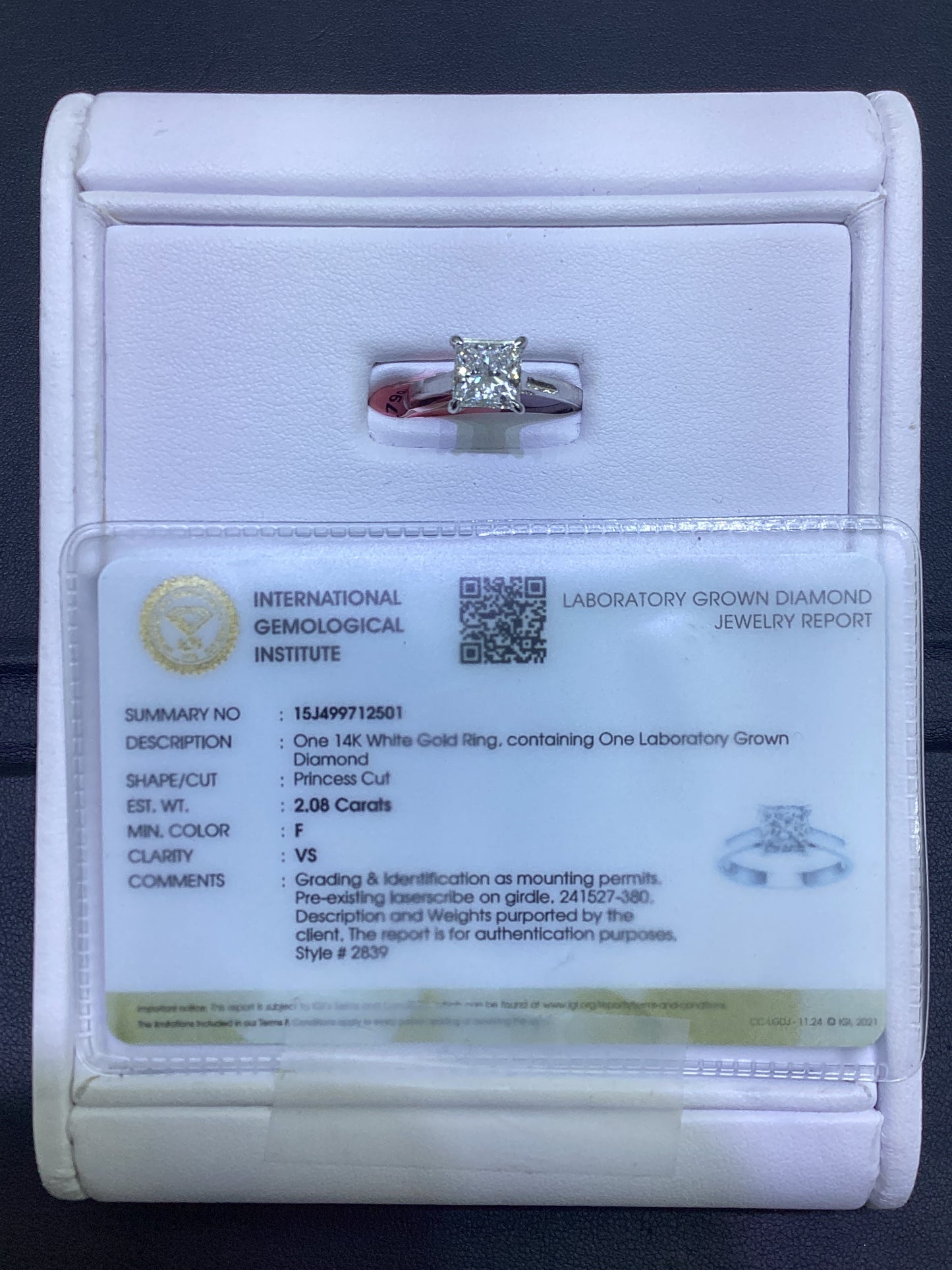 14kt White Gold 2.03 CTW Lab Diamond Ring