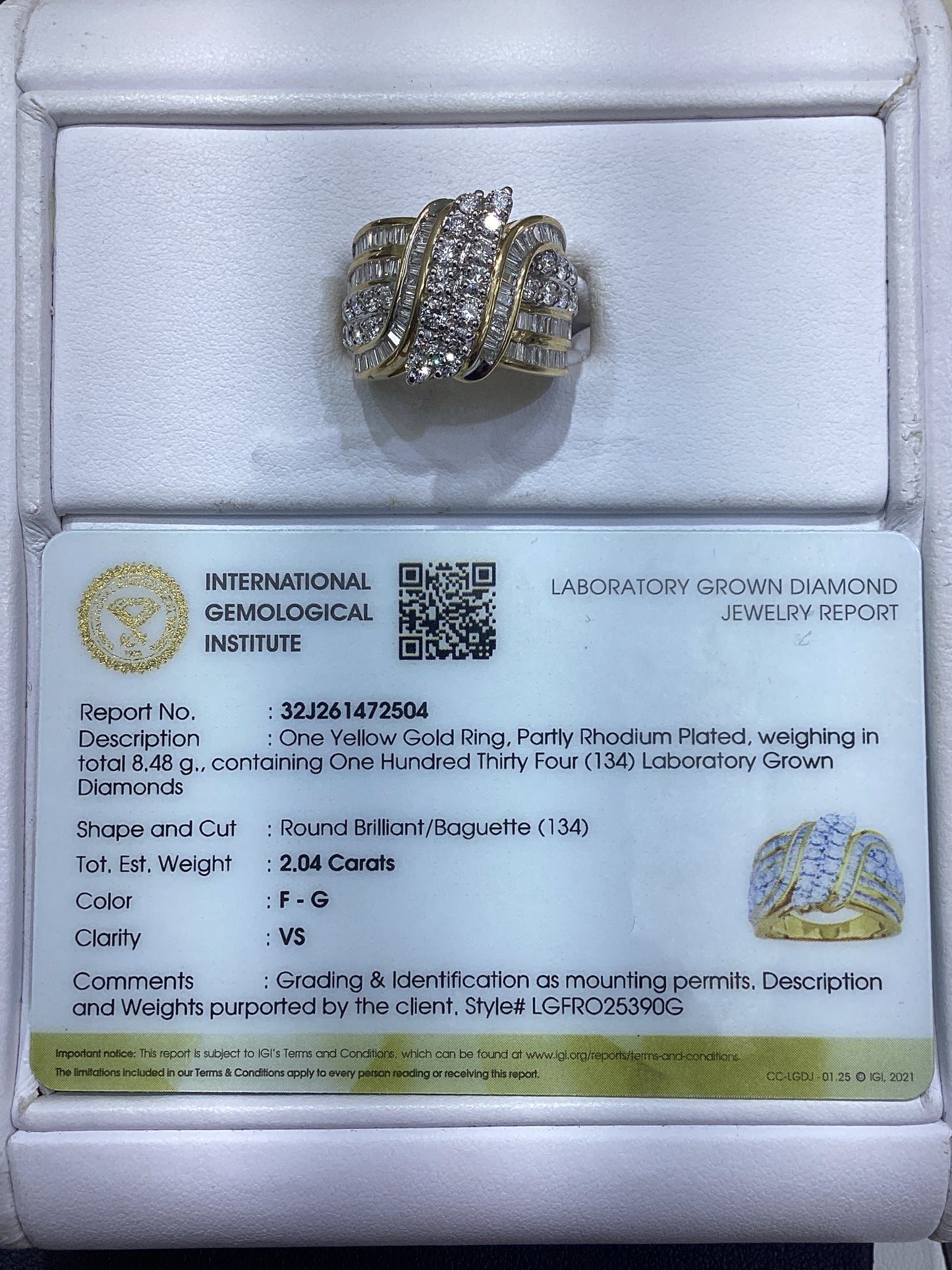 14kt Yellow Gold 2.04 CTW Lab Diamond Band