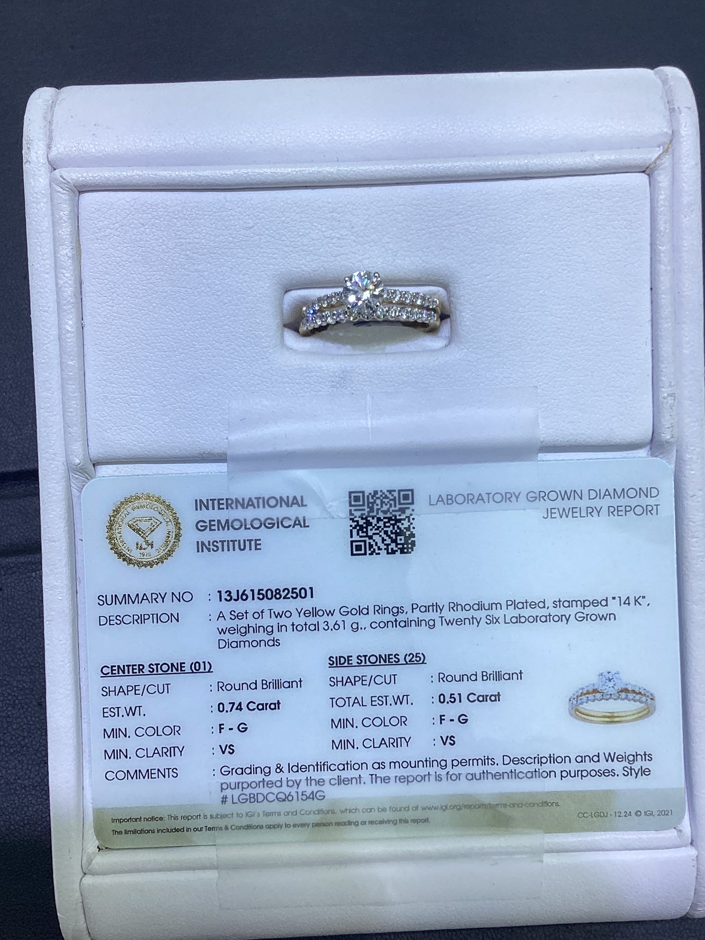 14kt Yellow Gold 1.25 CTW Lab Diamond Ring
