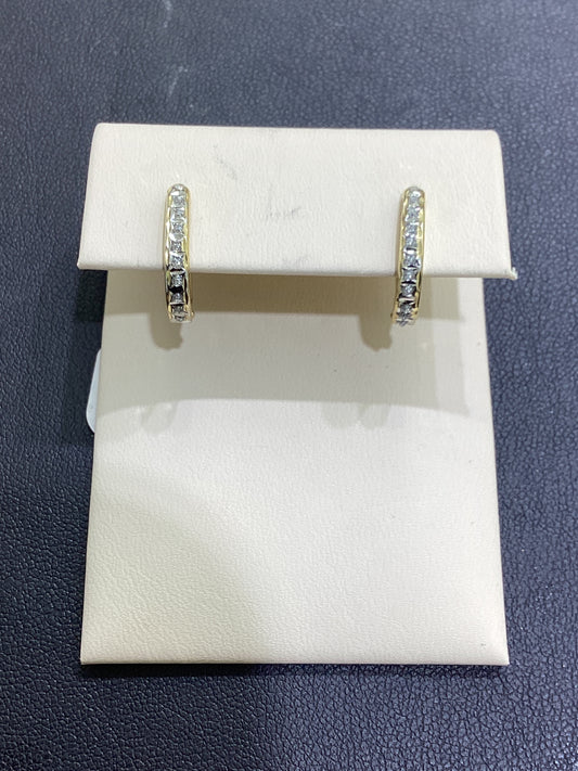 14kt Yellow Gold 0.01 CTW Natural Diamond Hoops