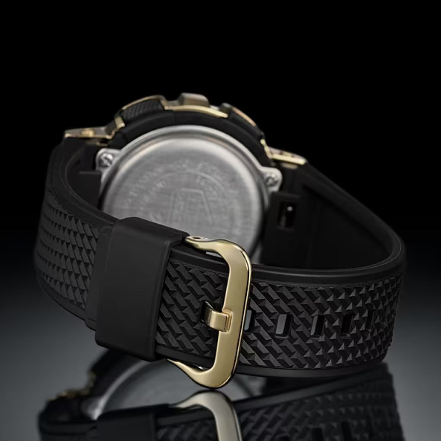 Men's Casio G-Shock Classic Gold-Tone Black Resin Strap Watch with Black and Gold-Tone Dial (Model: GM110G-1A9)