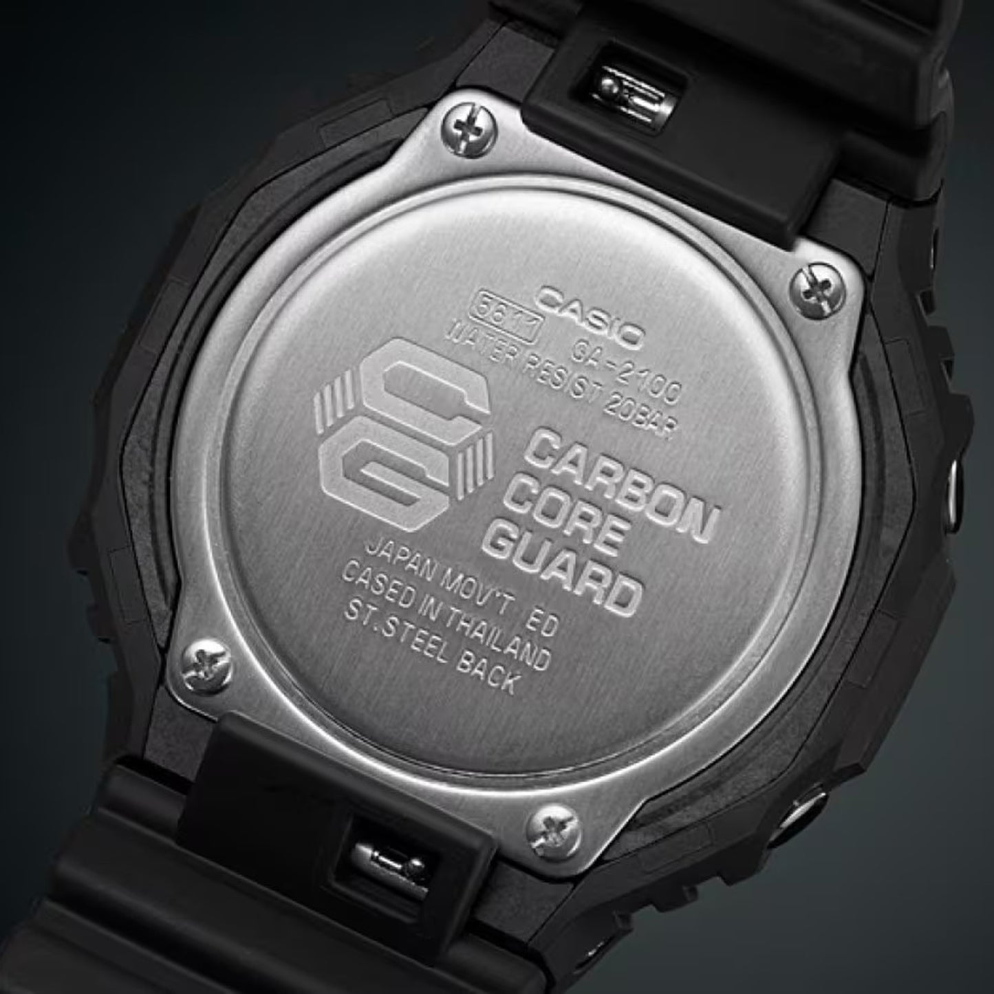 Men's Casio G-Shock Carbon Core Guard Analog-Digital Black Resin Band Watch GA2100-1A1