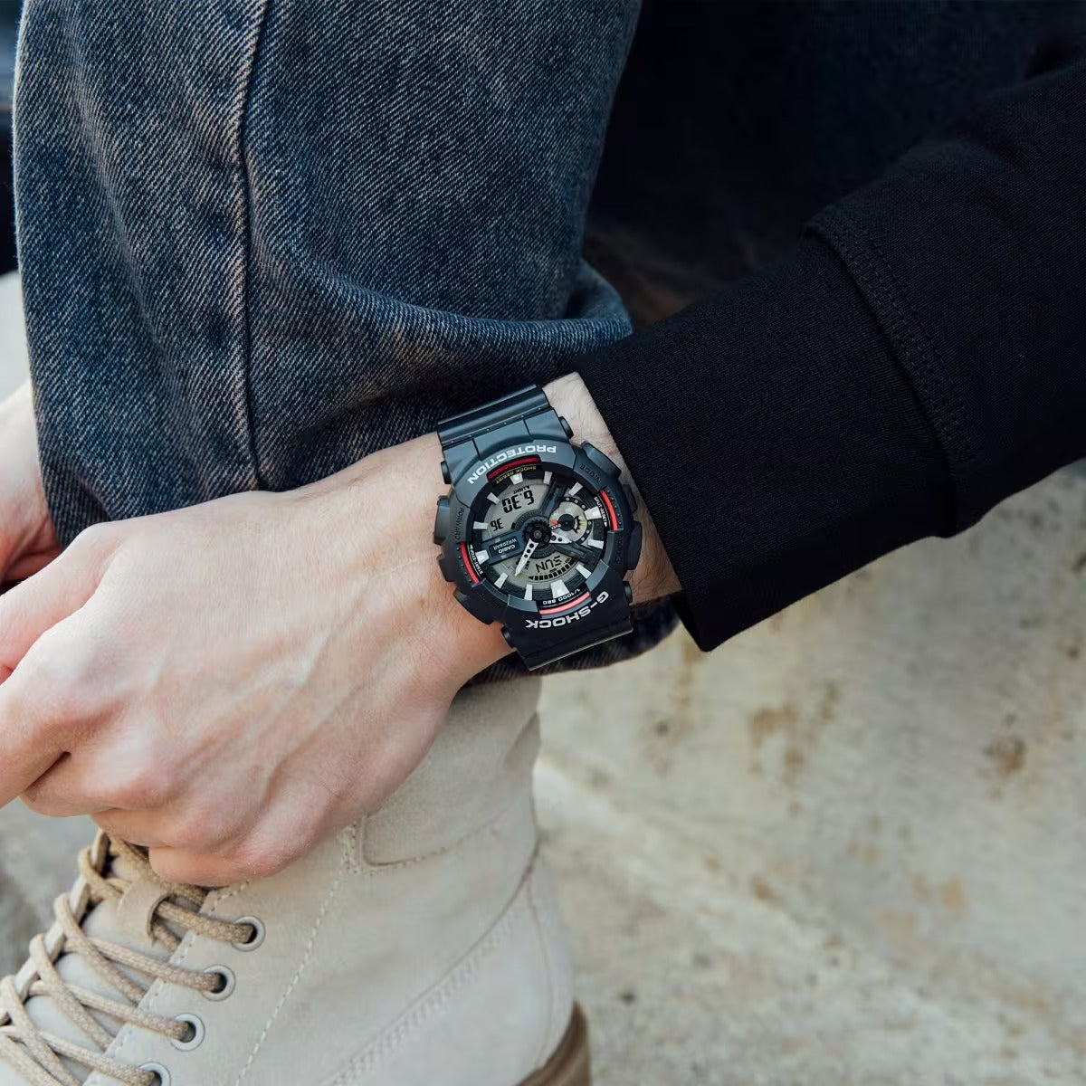 Casio G-Shock Analog-Digital Black Dial Resin Men's Watch GA110RL-1A