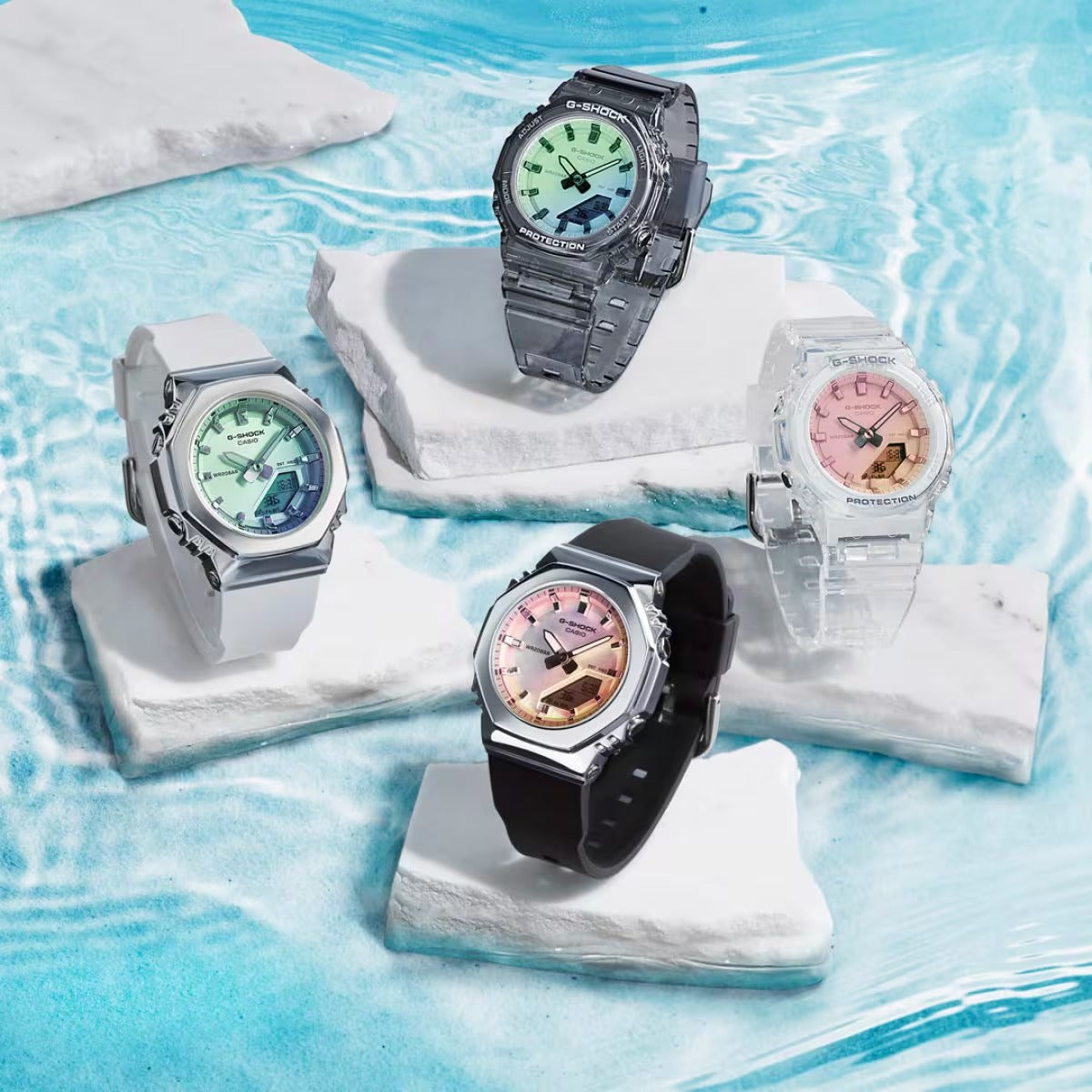 CASIO G-Shock Watch (Official Japanese Product) GMA-P2100SR-7AJF Women's White Skeleton