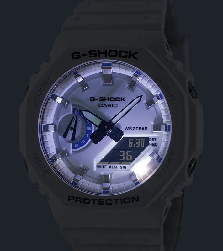 New Casio G-Shock Analog-Digital 2100Series Men's White Watch GA2100HDS-7A
