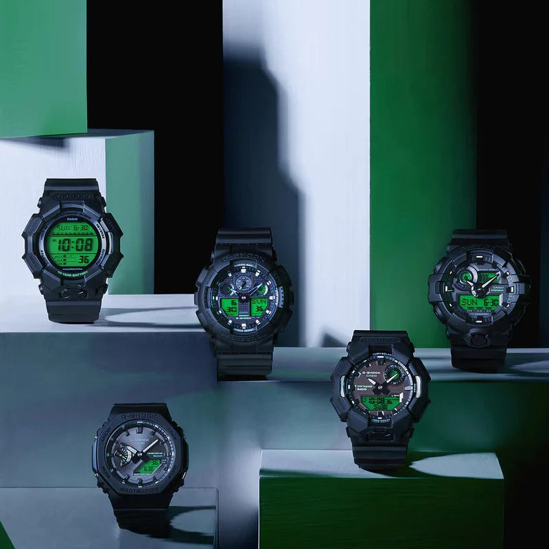 Casio G-Shock Digital Elector Green Black Resin Strap Watch - GD010BEG-1