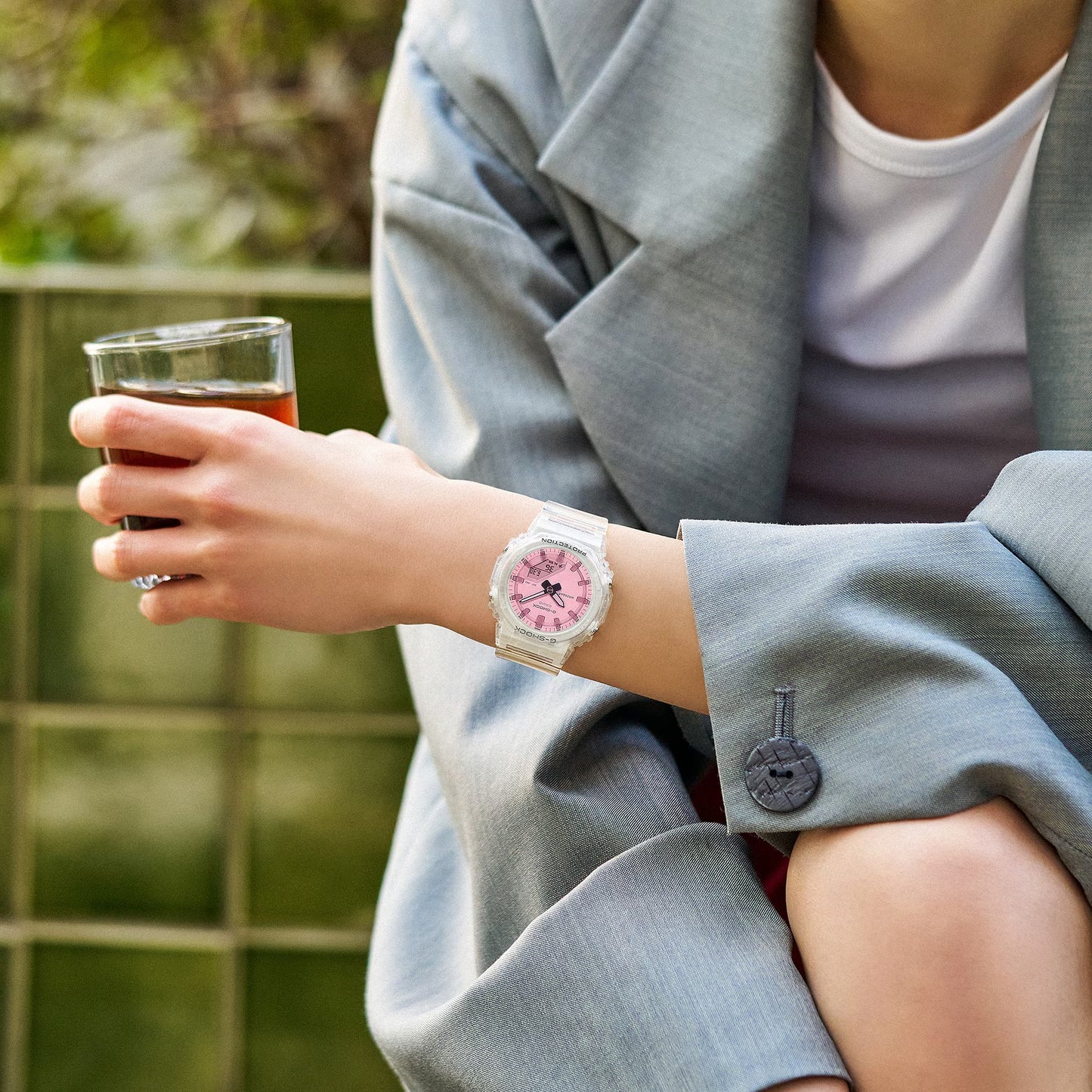 CASIO G-Shock Watch (Official Japanese Product) GMA-P2100SR-7AJF Women's White Skeleton