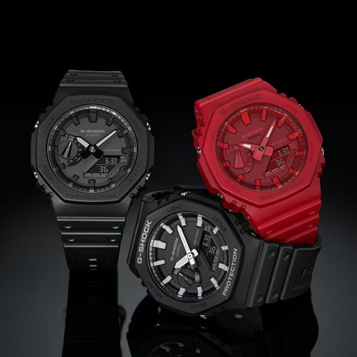 Men's Casio G-Shock Carbon Core Guard Analog-Digital Black Resin Band Watch GA2100-1A1