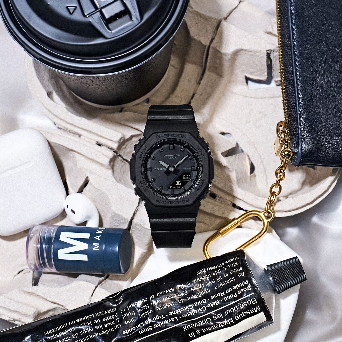 Ladies’ Casio G-Shock Analog-Digital Matte Black Bio-Based Resin Strap Watch (Model: GMAP2100BB1A)