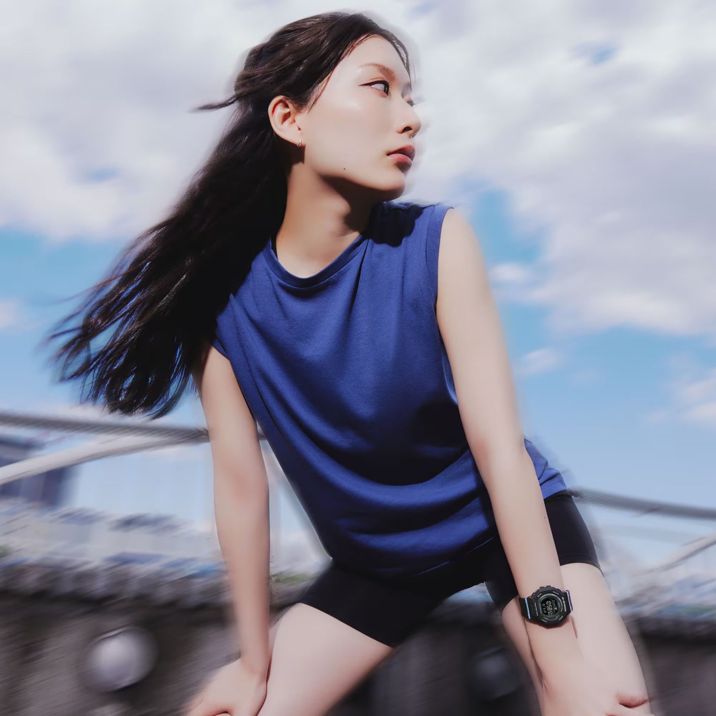Ladies’ Casio G-Shock Digital Step-Counter Black Resin Strap Watch with Black Dial (Model: GMDB300-1)