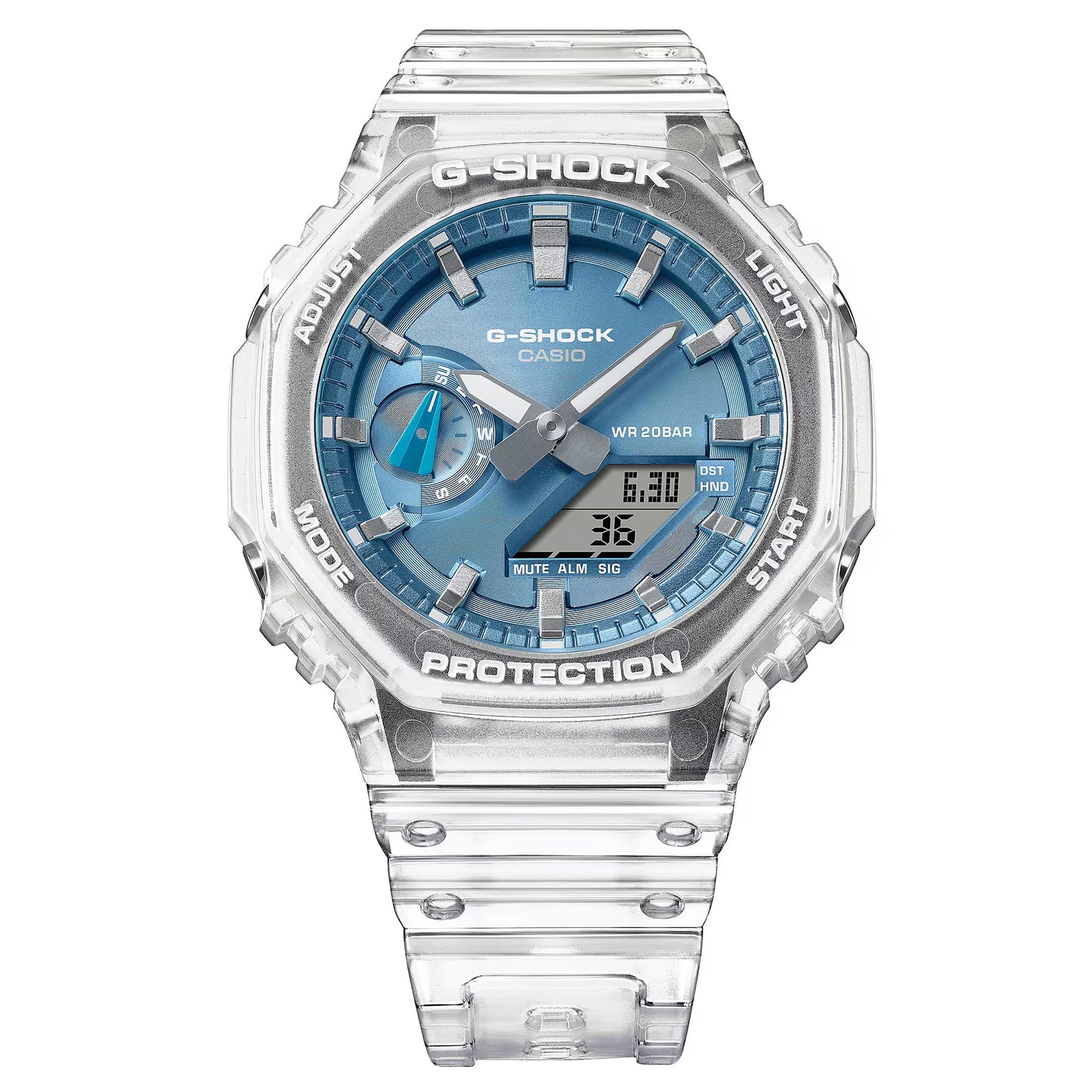 New Casio G-Shock 2100 Series Analog Digital Blue Dial Resin Watch GA2100BM-7A2