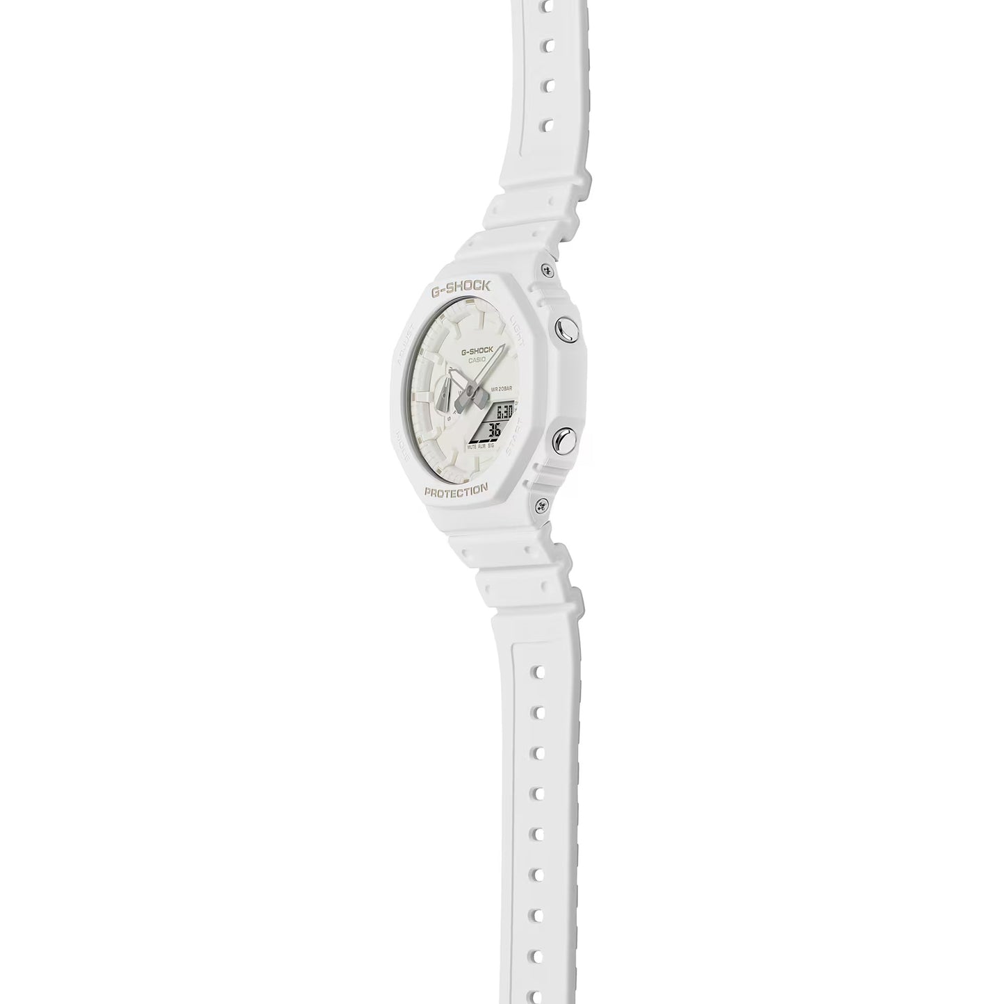 Men's Casio Tone-on-Tone G-SHOCK Analog/Digital Display Watch in White (Model GA2100-7A7)