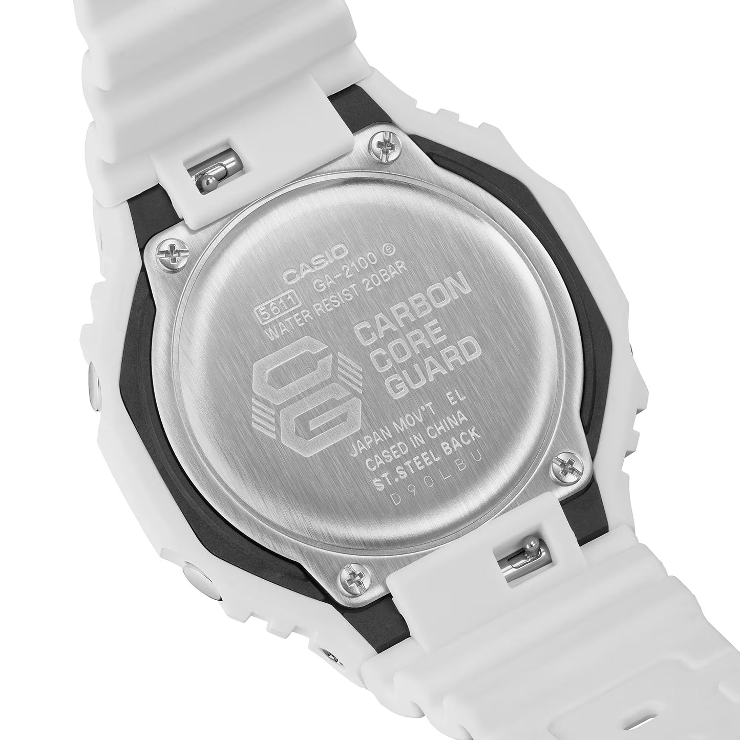 Men's Casio Tone-on-Tone G-SHOCK Analog/Digital Display Watch in White (Model GA2100-7A7)