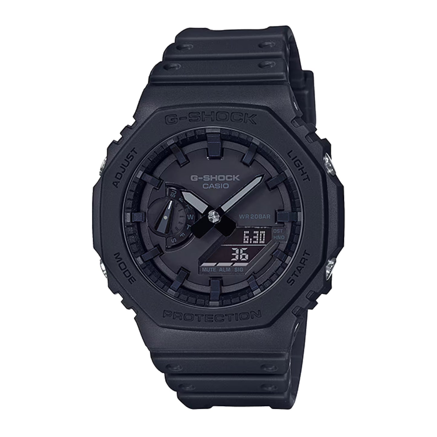 Men's Casio G-Shock Carbon Core Guard Analog-Digital Black Resin Band Watch GA2100-1A1