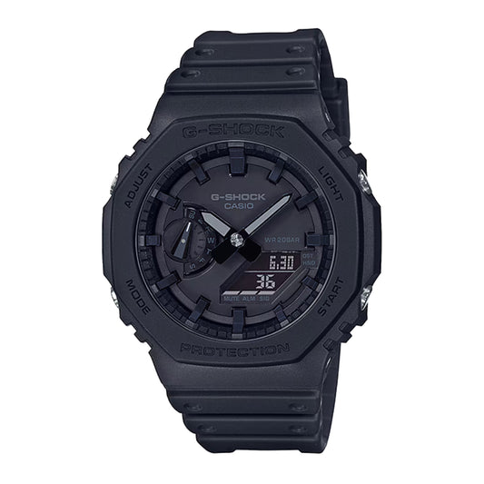 Men's Casio G-Shock Carbon Core Guard Analog-Digital Black Resin Band Watch GA2100-1A1