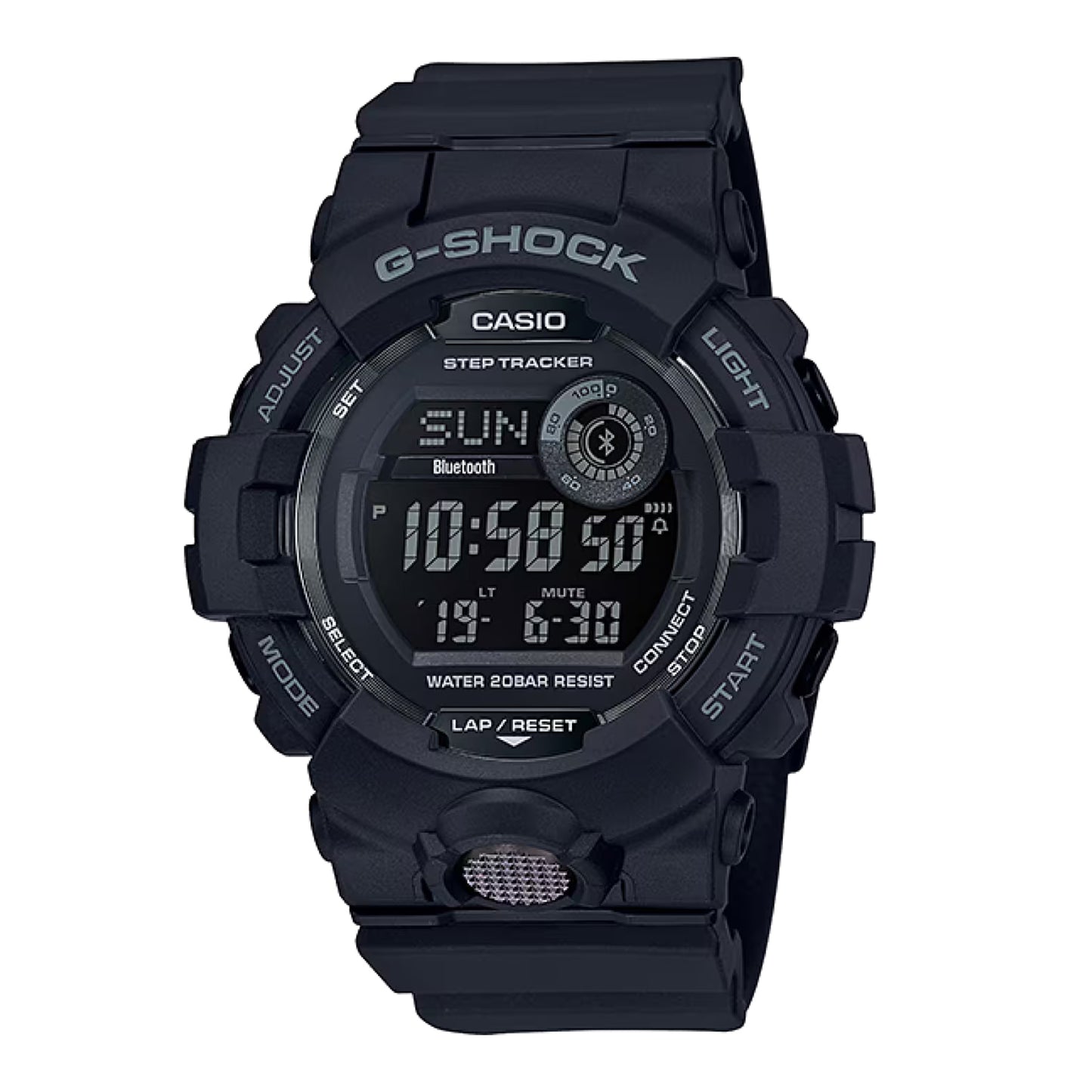 Men's Casio G-Shock Power Trainer Resin Strap Watch with Black Dial (Model: GBD800-1B)