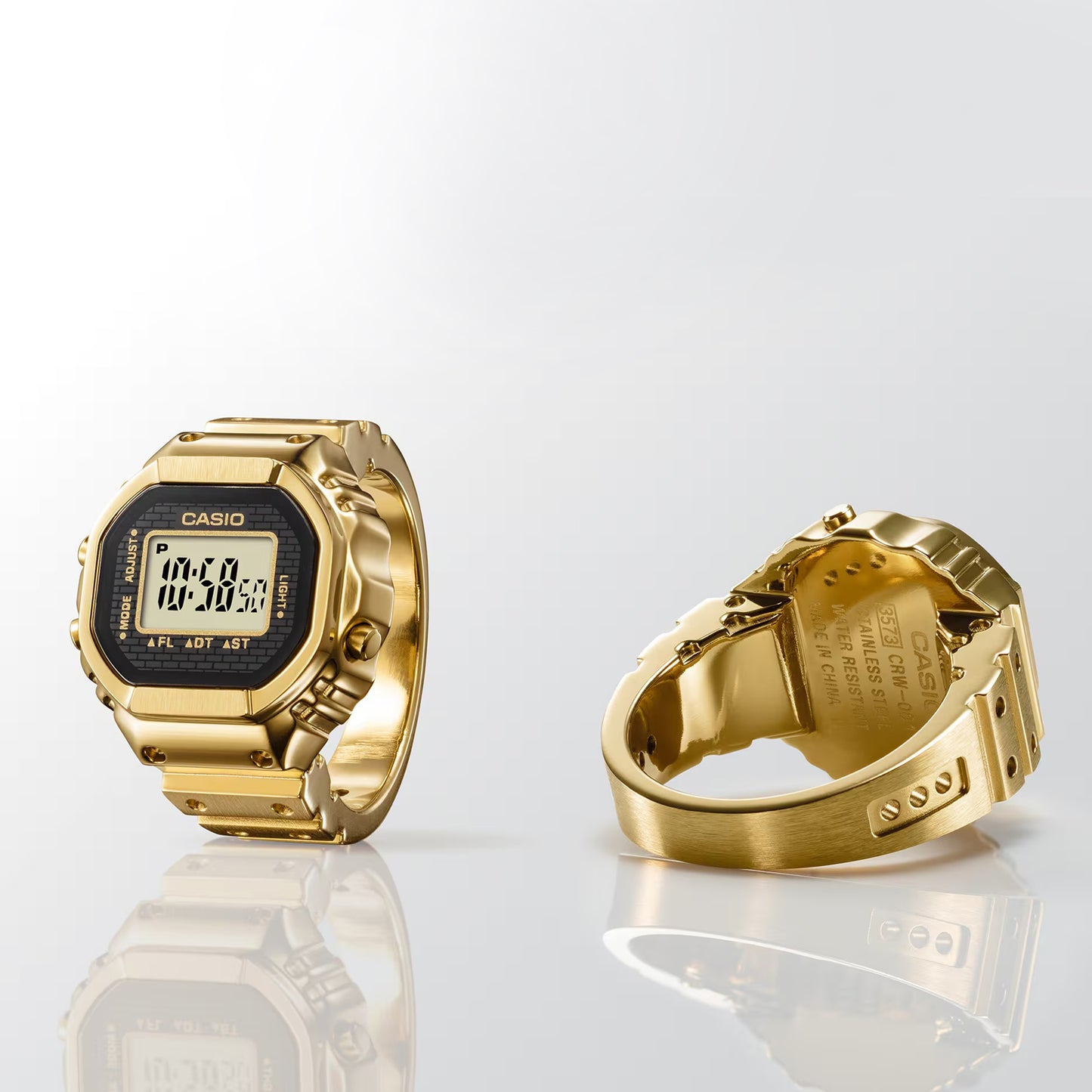 Casio Ring Watch 25mm Gold Dial Unisex Watch CRW001G-9