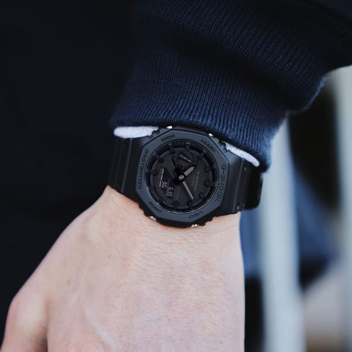 Men's Casio G-Shock Carbon Core Guard Analog-Digital Black Resin Band Watch GA2100-1A1